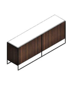 Descargar aparador mármol madera Revit rfa diseño moderno