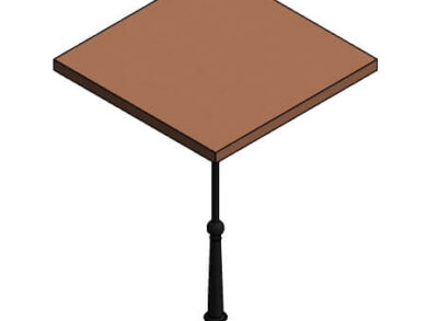 Mesa cuadrada de madera con pata metálica, de Andy Thornton