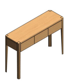 Descargar aparador madera maciza Revit rfa 3 cajones