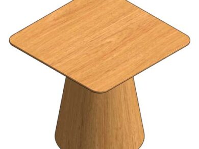 Mesa auxiliar cuadrada MDF en Revit