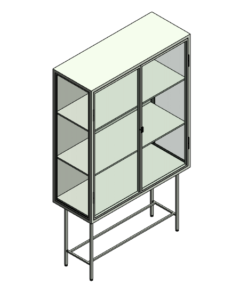 Vitrina acero y cristal Revit rfa moderna