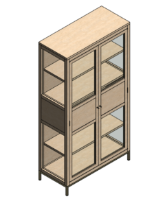 Vitrina pino y cristal Revit rfa