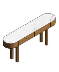 Descargar aparador madera mármol Revit rfa con cajones