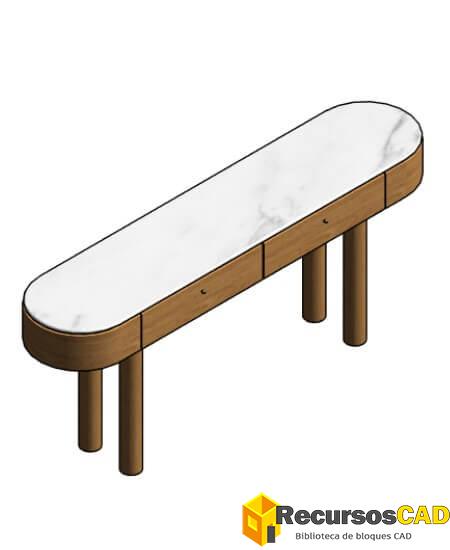 aparador mármol madera Revit