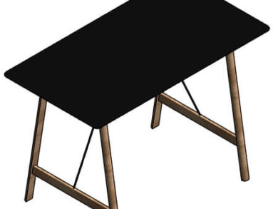 mesa minimalista madera Revit