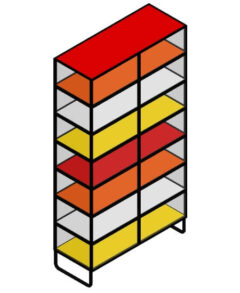 Descargar vitrina metálica colorida Revit rfa