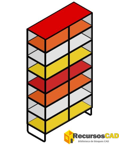 vitrina metálica colorida Revit