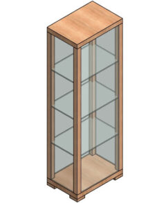 Vitrina pequeña estantes vidrio Revit rfa