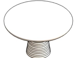 Mesa redonda de travertino turco, de Mermelada Estudio