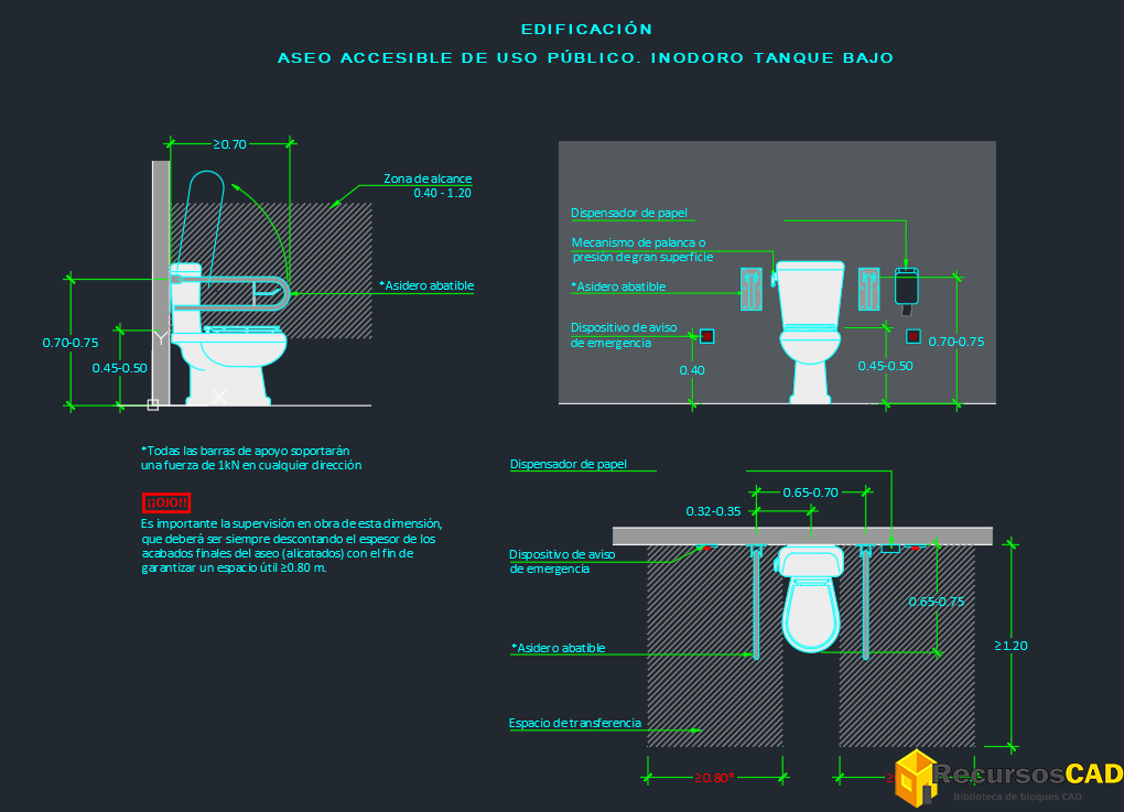 aseo accesible tanque bajo