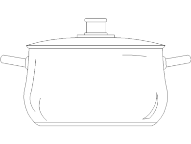 bloque AutoCAD olla acero