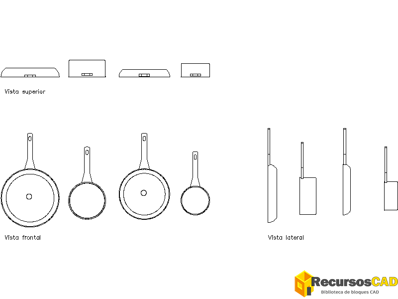 bloques AutoCAD ollas colgantes