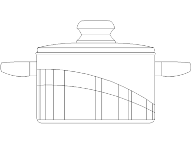 bloque AutoCAD ollas acero