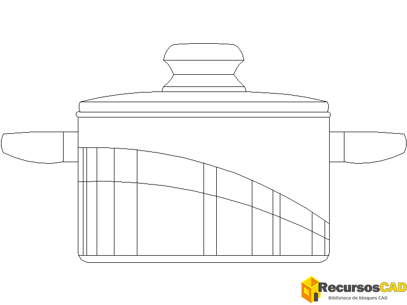 bloque AutoCAD ollas acero