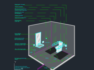 perspectiva aseo accesible DWG