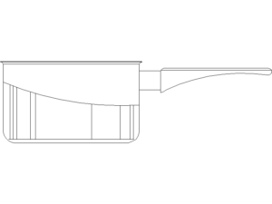 Bloque DWG de cacerola sin tapa para AutoCAD