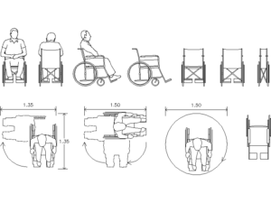 Bloques CAD silla ruedas