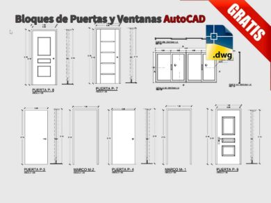 Bloques DWG de Puertas y Ventanas para Arquitectura