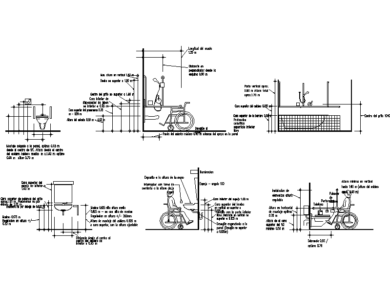 Descarga gratis bloques AutoCAD baños discapacitados DWG precisos