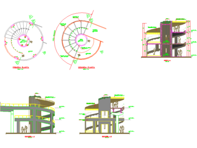 Rampa helicoidal edificios comerciales