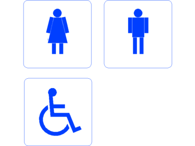 señalización sanitaria accesible DWG