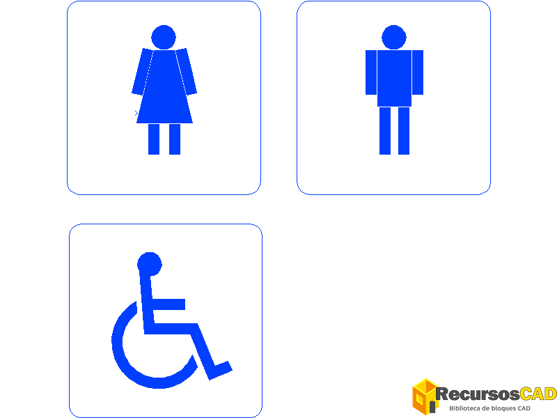 señalización sanitaria accesible DWG