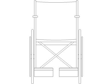Silla de ruedas vista frontal