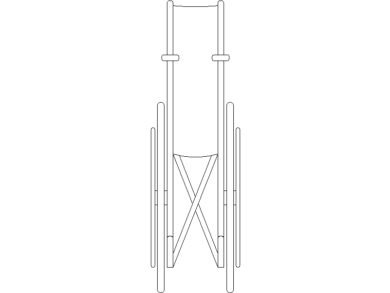 Silla de ruedas plegado vista frontal