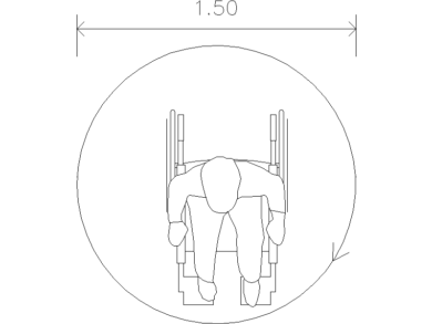 Silla de ruedas vista planta