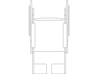 Silla de ruedas vista superior o en planta