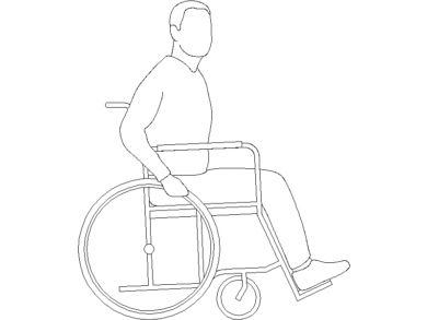 Silla rueda vista lateral