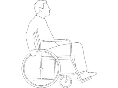 Silla de rueda vista lateral
