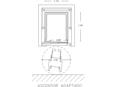 bloque ascensor AutoCAD DWG