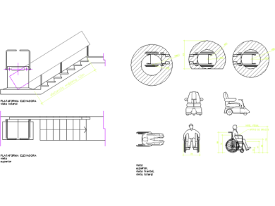 plataforma elevadora AutoCAD DWG