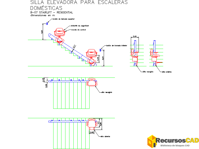 Silla elevadora para minusválidos en edificios residenciales