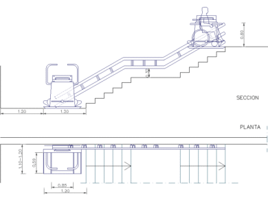 bloque AutoCAD silla salvaescaleras