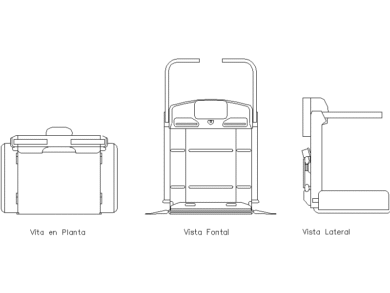 bloque AutoCAD silla salvaescaleras