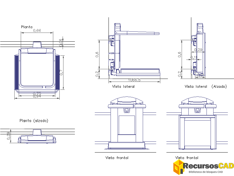 bloque AutoCAD sillas salvaescaleras
