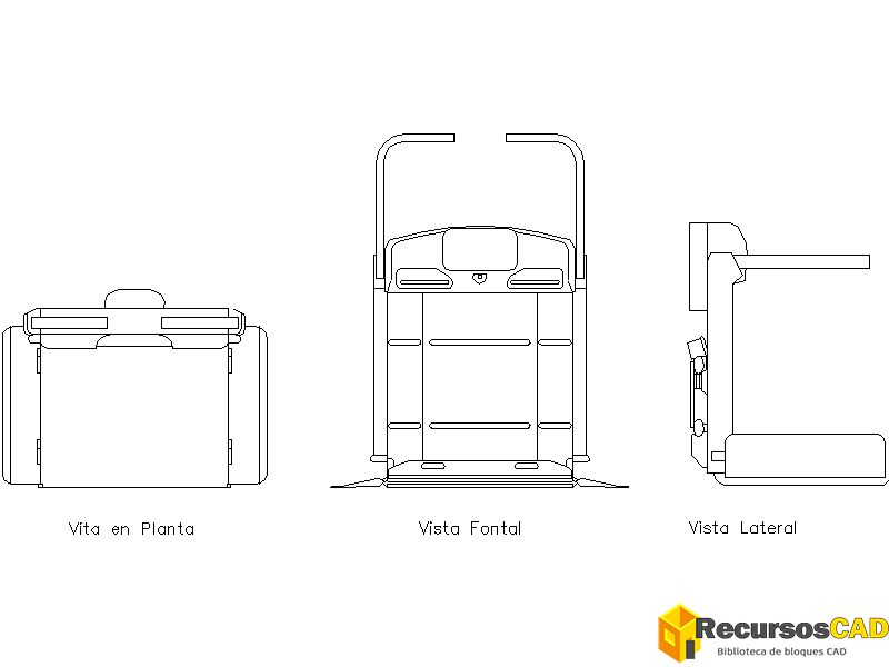 bloque AutoCAD silla salvaescaleras