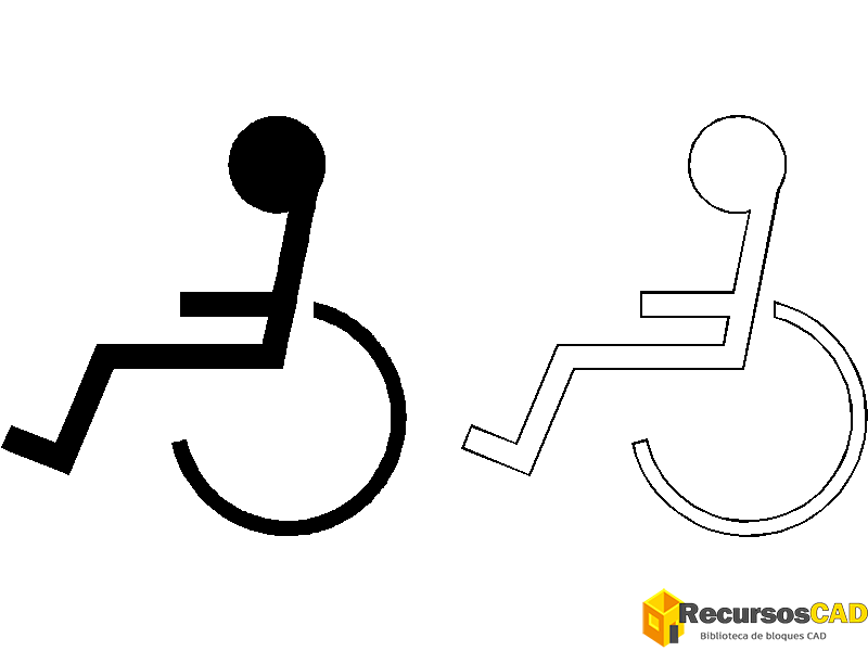 bloque AutoCAD símbolo discapacidad