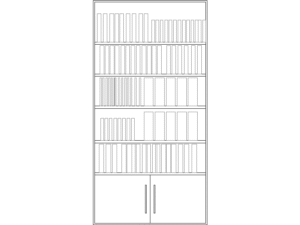 Bloque AutoCAD DWG de Mueble Biblioteca