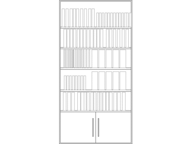 Bloque AutoCAD DWG de Mueble Biblioteca