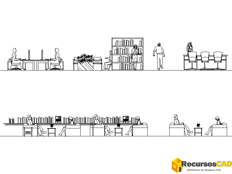 personas biblioteca DWG