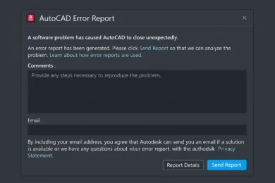 AutoCAD Error Report: cómo actuar cuando el programa se cierra inesperadamente