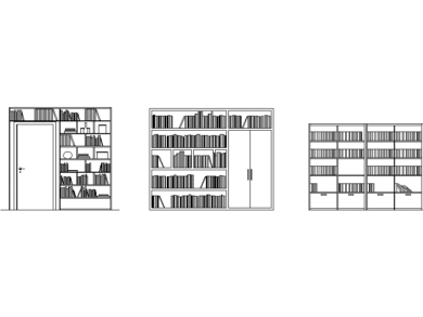 bloques CAD muebles libros