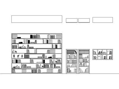 Bloques AutoCAD DWG de Estantes y Bibliotecas