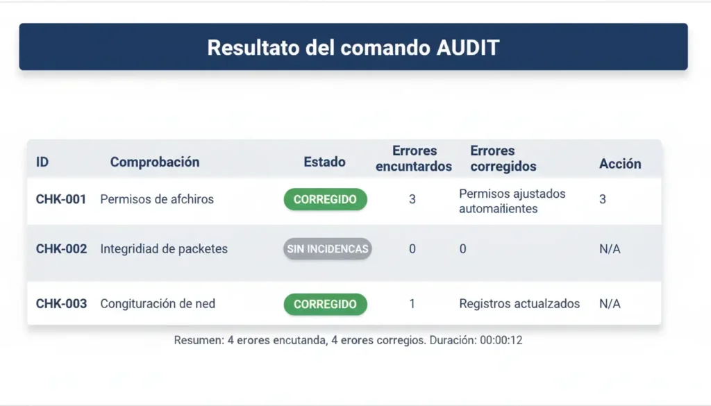 Aplicar el comando AUDIT