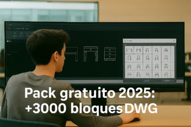 Pack gratuito 2025: +3000 bloques DWG arquitectónicos listos para descarga (versión 2004 – 2025)