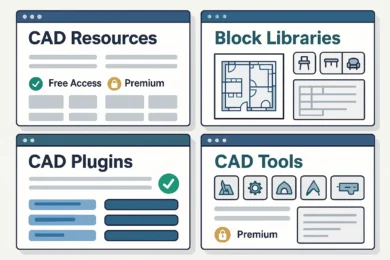 recursos CAD 2025: webs, bibliotecas y herramientas imprescindibles (gratis y de pago)