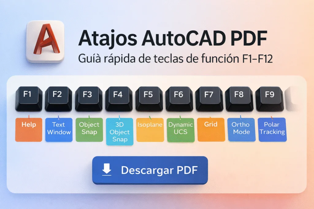 atajos autocad pdf teclas de funcion f1 f12